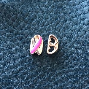Awareness Ribbon & Interlocking Hearts Rose Gold